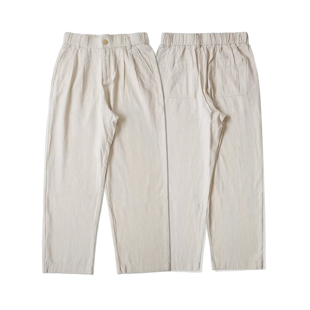 Red Tornado Men's Cotton Linen Casual Pants Old Money Style Breathable Trousers
