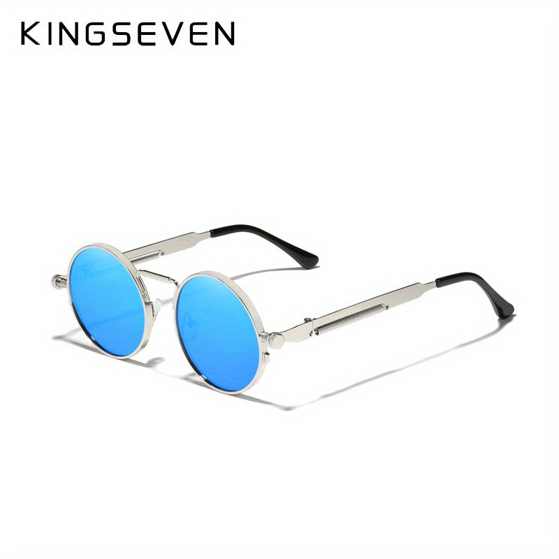 KINGSEVEN High Quality Gothic Steampunk Polarized For Men And Women Brand Designer Vintage Round Metal Frame 7579