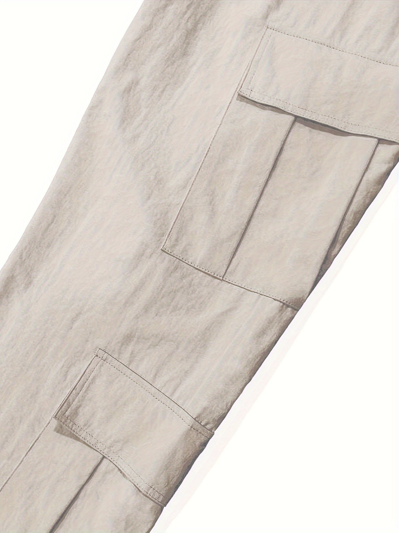 Solid Multi Flap Pockets Men's Straight Leg Cargo Pants, Loose Casual Outdoor Pants, Men's Work Pants Baggy Pants Trendy Streetwear K-pop
