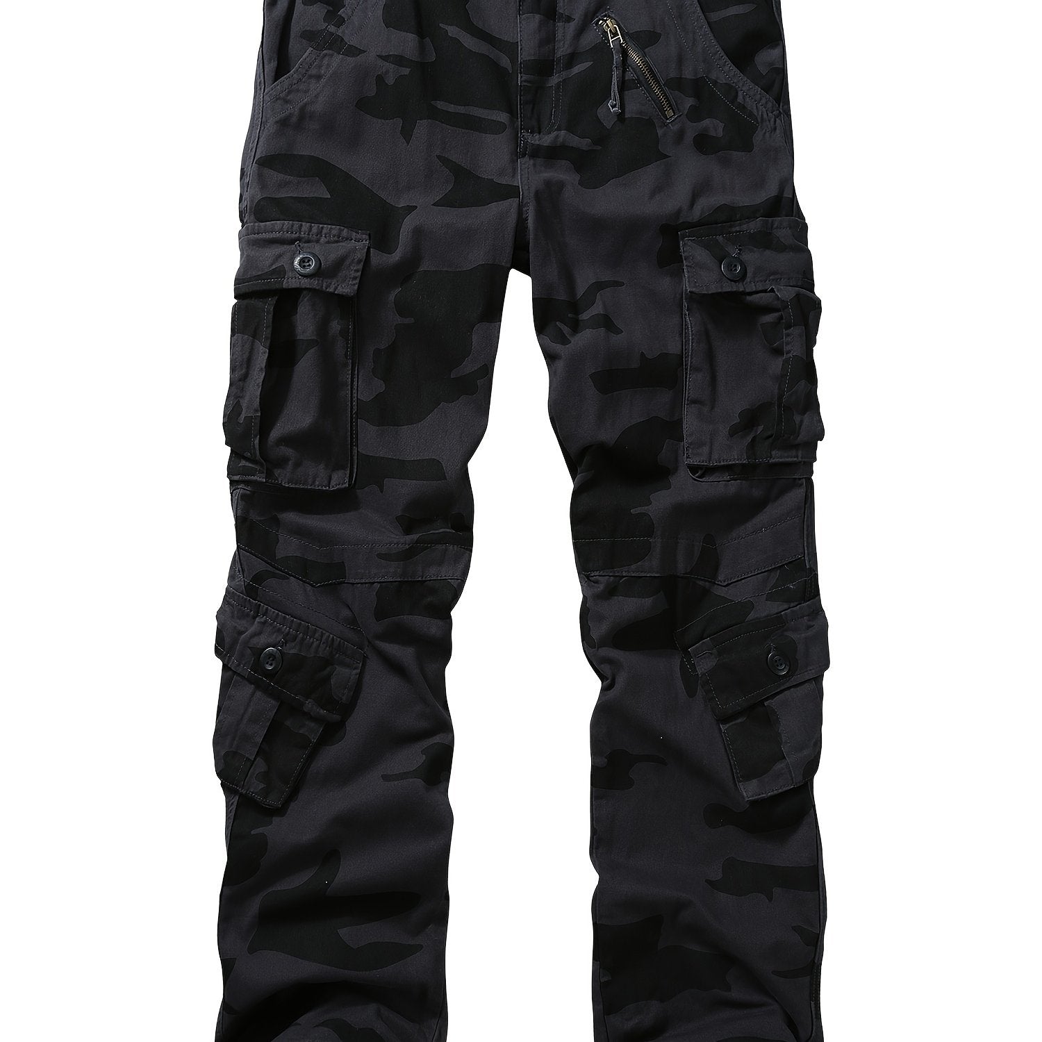 Men's Tactical Camo Cargo Pants - Overalls with Multi Flap Pockets, Loose Fit, and Durable Fabric for Outdoor Enthusiasts - Perfect for Hiking, Fishing, and Camping Adventures