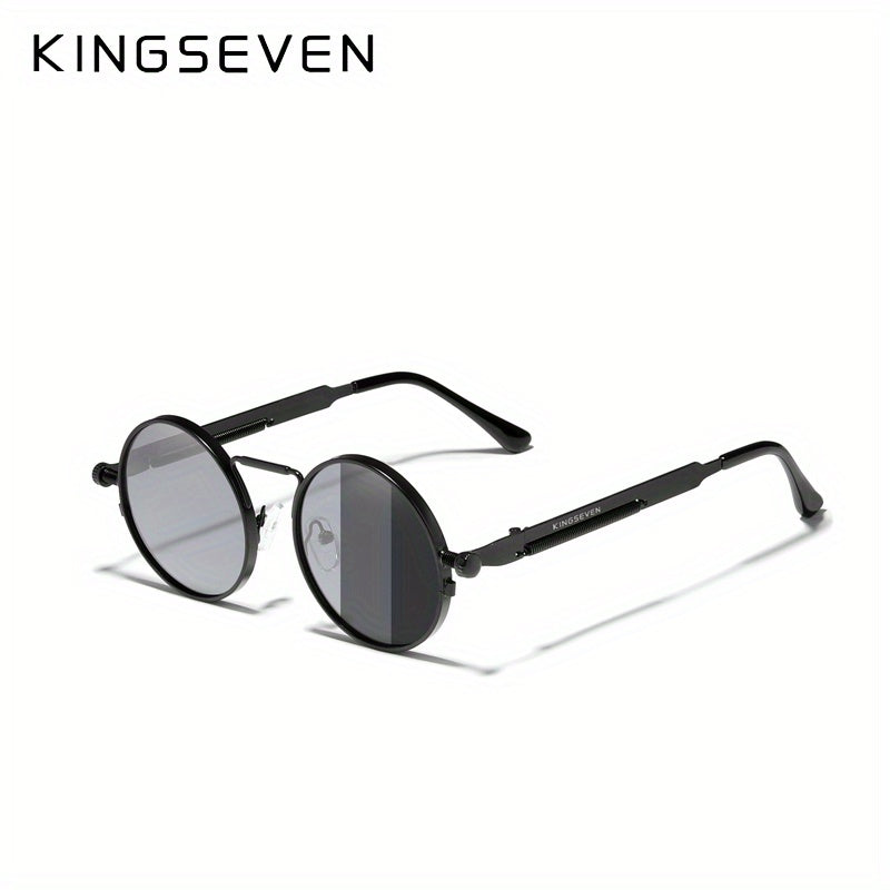 KINGSEVEN High Quality Gothic Steampunk Polarized For Men And Women Brand Designer Vintage Round Metal Frame 7579